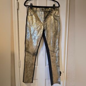 Artelier Nicole Miller Gold And Black Jeans Size 6